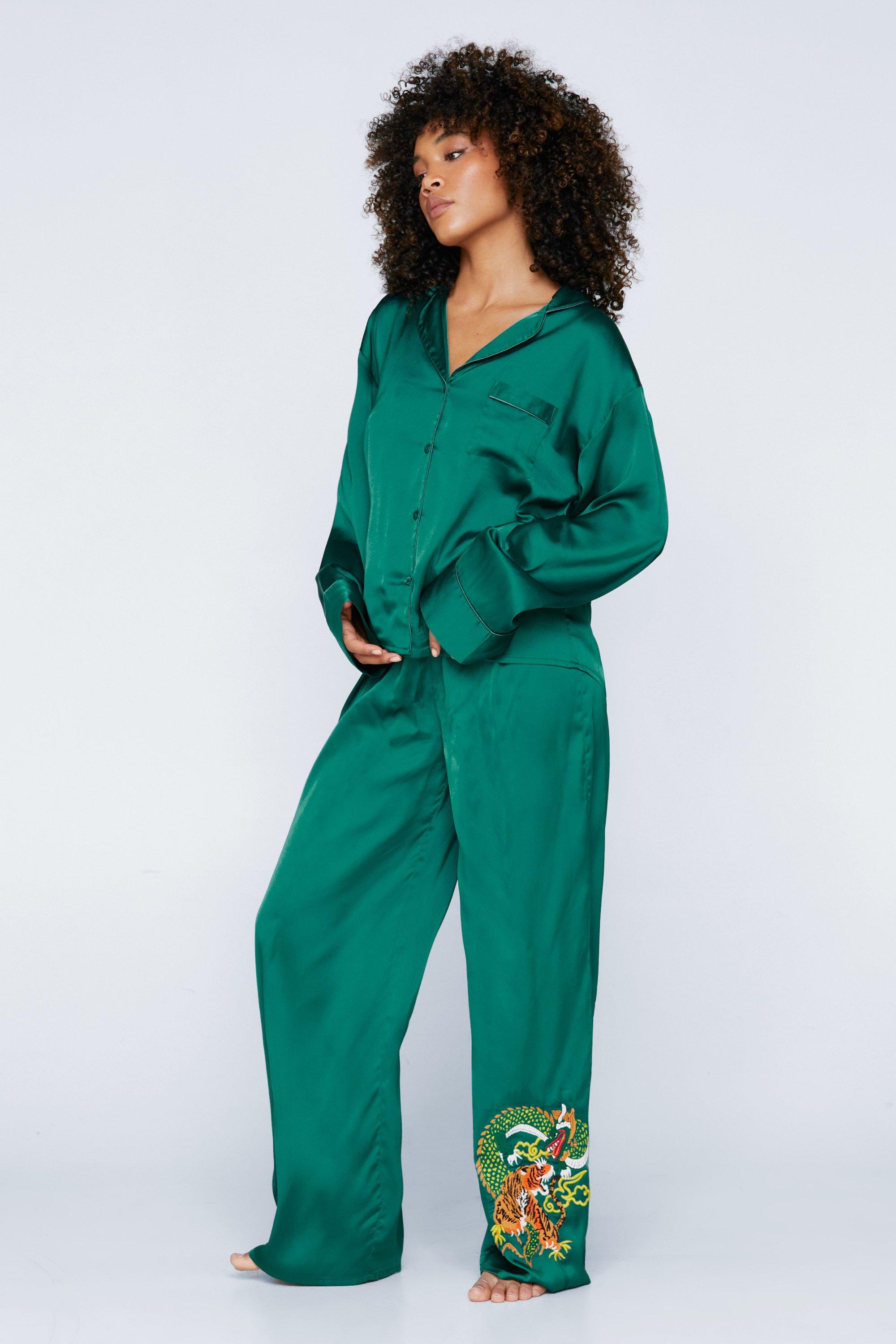 embroidered pajama set